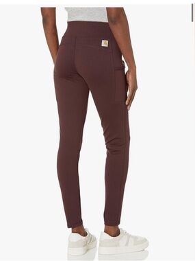 Carhartt Fitted Utility Leggings Womens Medium Tall 8-10 Burgundy Wine Purple